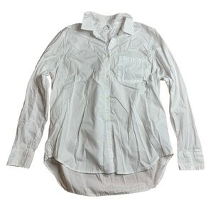 GAP The Classic Shirt White Cotton Button Down Blouse - L